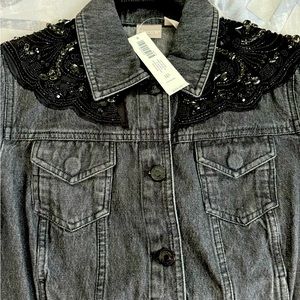 Chico’s embellished jean jacket